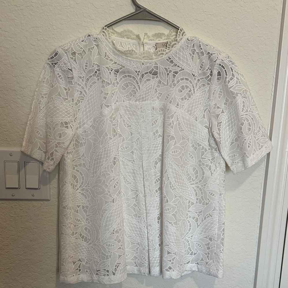 LOFT White Lace Blouse